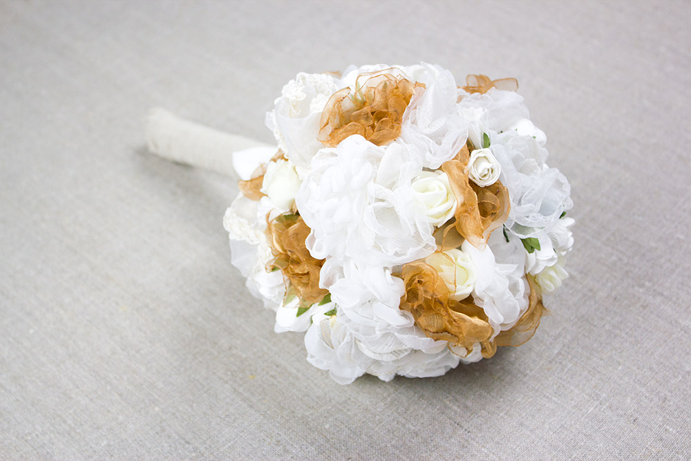 Anleitung Brautstrauß mit Stoffblumen