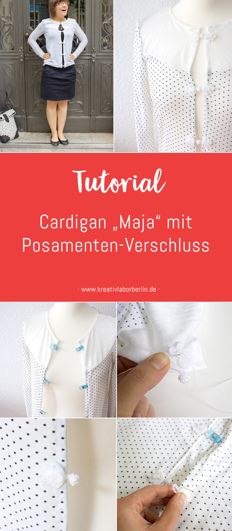 DIY-Anleitung: Cardigan "Maja" mit Posamenten-Verschluss