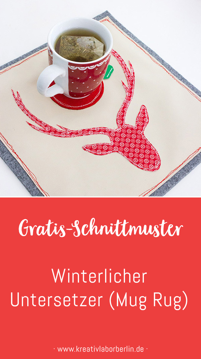 Schnittmuster & Nähanleitung Winterlicher Untersetzer (Mug rug)
