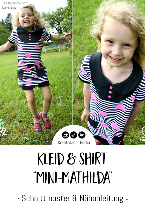 Schnittmuster & Nähanleitung Kleid & Shirt "Mini-Mathilda"