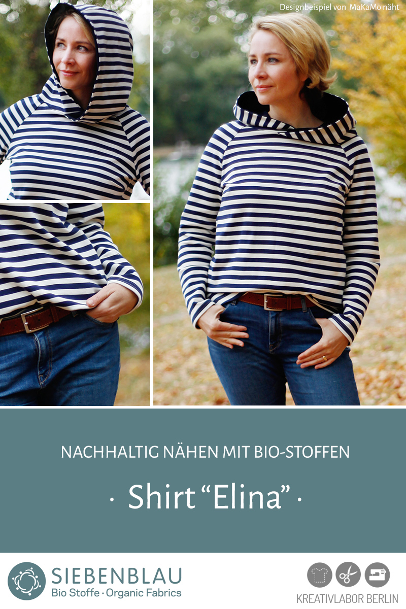 Schnittmuster Shirt "Elina" aus Siebenblau-Stoffen genäht von MaKaMo näht